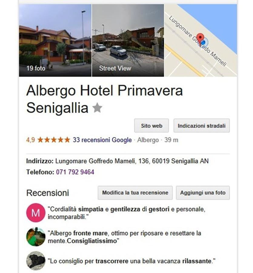 Albergo Primavera Senigallia Kültér fotó